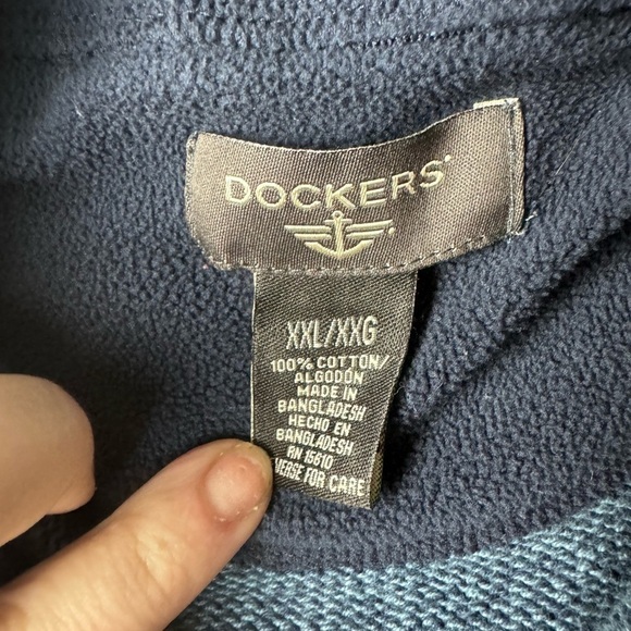 Dockers Quarter Zip Sweater XXL Men’s Cotton Blue Classic Preppy professional - Picture 9 of 14